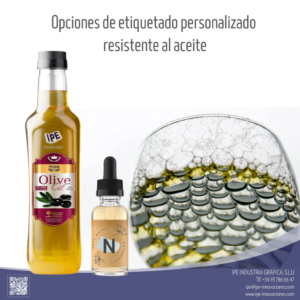 Opciones de etiquetado personalizado resistente al aceite 