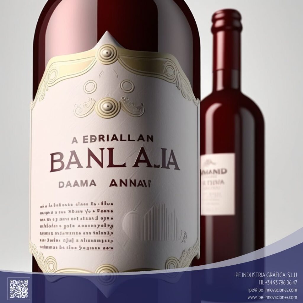 El papel con texturas es una opción popular para las etiquetas de vino debido a que puede mejorar la estética y la calidad percibida del producto.